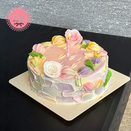 Bánh sinh nhật nhiều màu sắc cho bé gái