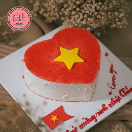 Bánh sinh nhật lá cờ tình yêu quà tặng ngày Quốc khánh