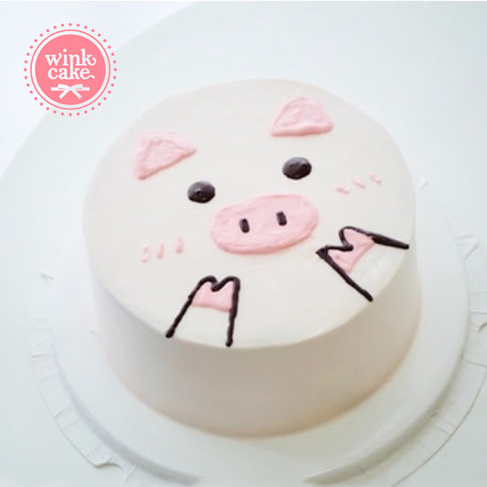 【快递】可爱小猪生日蛋糕，适合女孩预订，胡志明市免运费