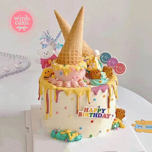 Bánh kem Bánh sinh nhật dễ thương Kem ốc quế WinkCake