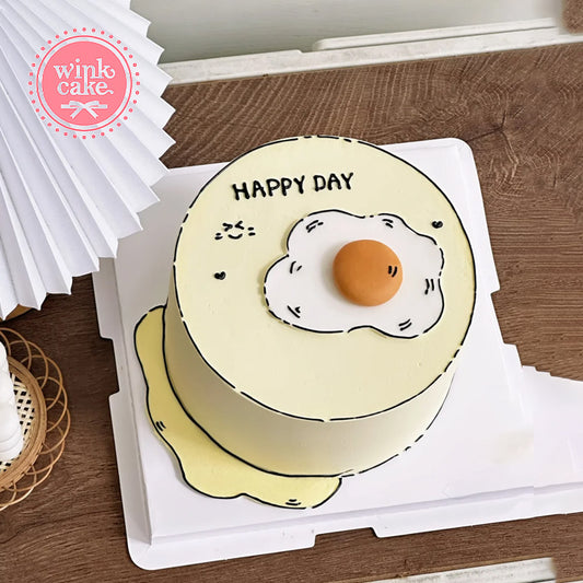 Bánh kem tối giản vẽ tay dành cho nam giới có hình dạng vỏ trứng