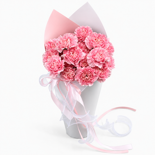 粉色康乃馨甜筒花束｜10·20越南妇女节礼物 · 送妈妈 · 老师 · 朋友 · 同事【仅限胡志明】