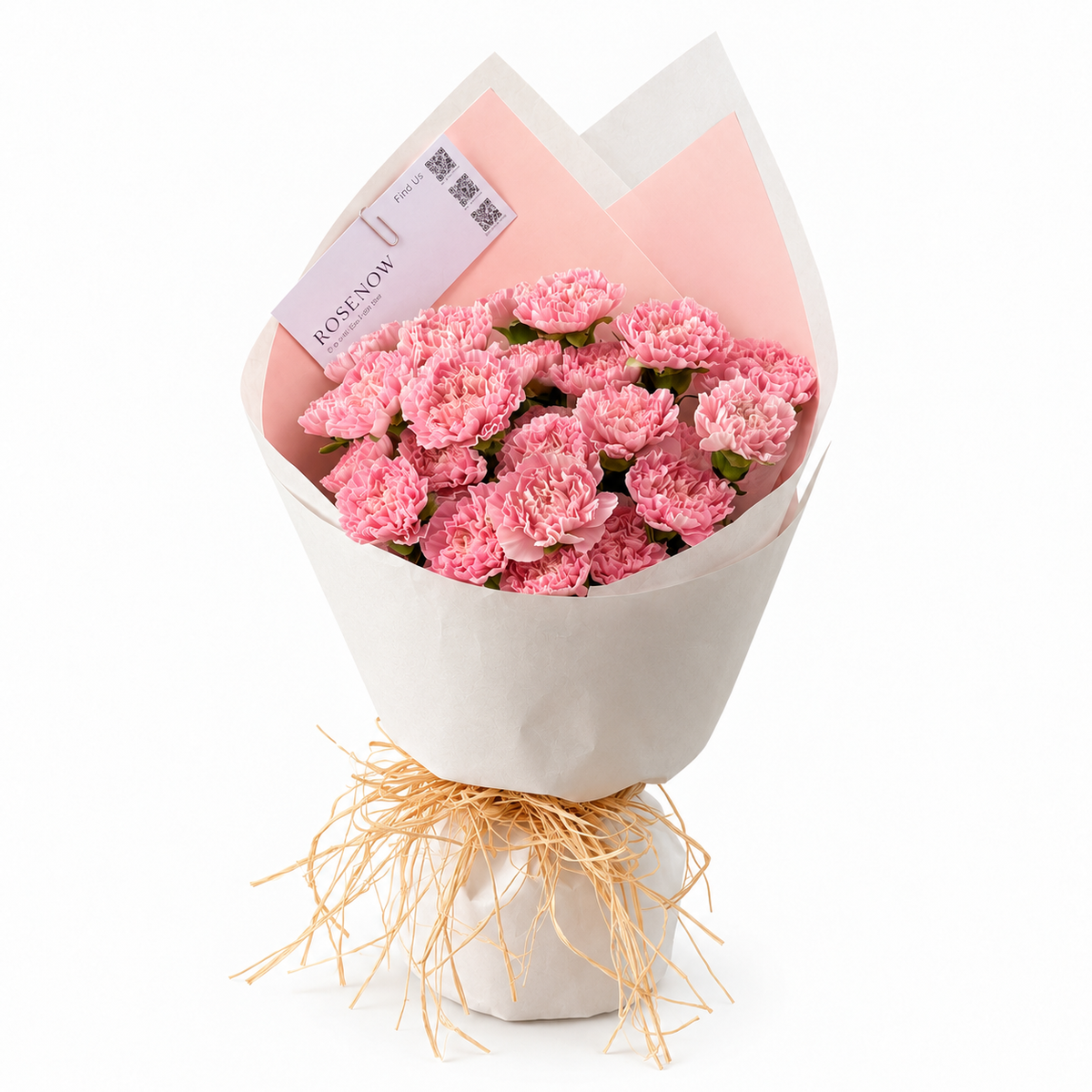Bó Hoa Cẩm Chướng Hồng Bọc Giấy Trắng | Quà Tặng 20/10 Cho Mẹ · Cô Giáo · Bạn Bè · Đồng Nghiệp [HCM Only]
