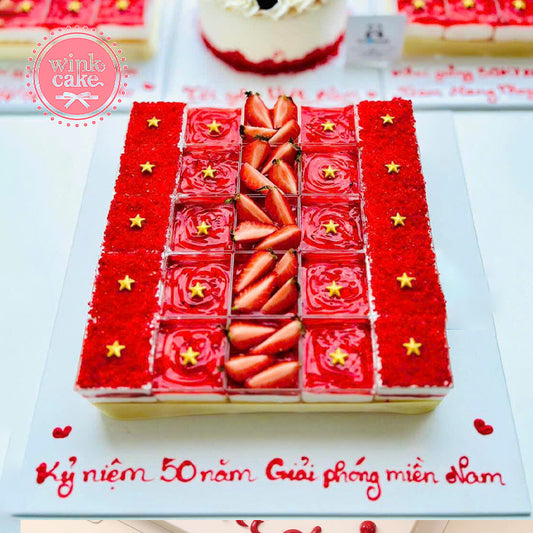 【Đặt chỗ trước một ngày】Bánh Mousse Red Velvet Quốc khánh