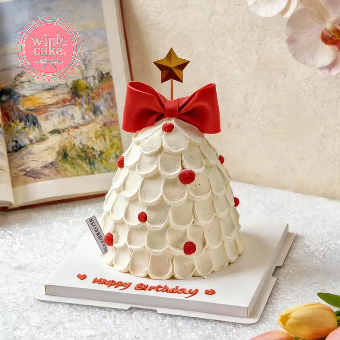 Bánh Giáng sinh trang trí nơ hình cây thông Noel