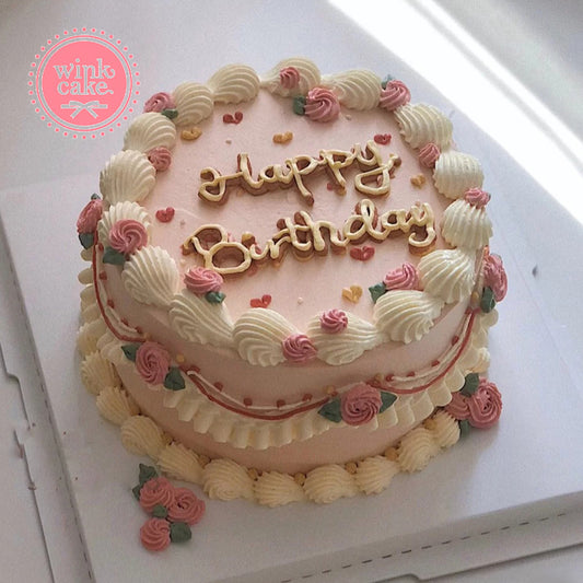 蛋糕生日蛋糕经典风格粉红色漂亮花朵 WinkCake