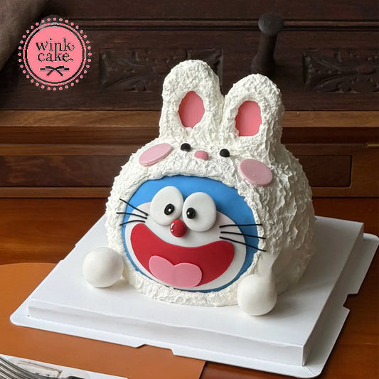Bánh sinh nhật hình chú thỏ 3D hình Doraemon cho bé