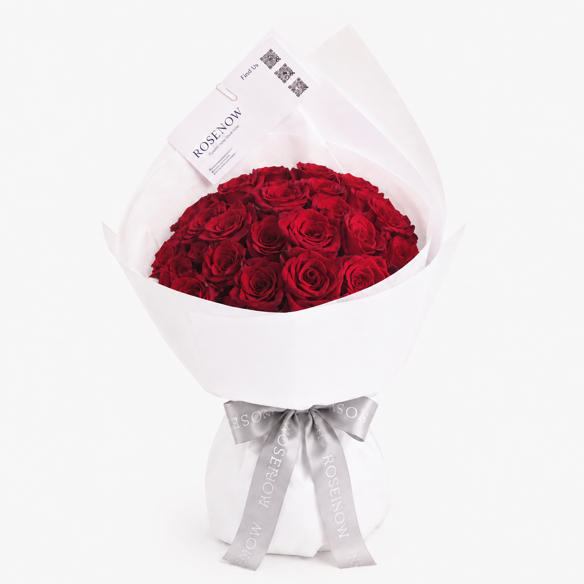 [Đặt trước 1 ngày] Bó hoa hồng 19/33 bông màu đỏ cao cấp bọc giấy trắng | Hoa Valentine, quà tặng người yêu [HCM Only]