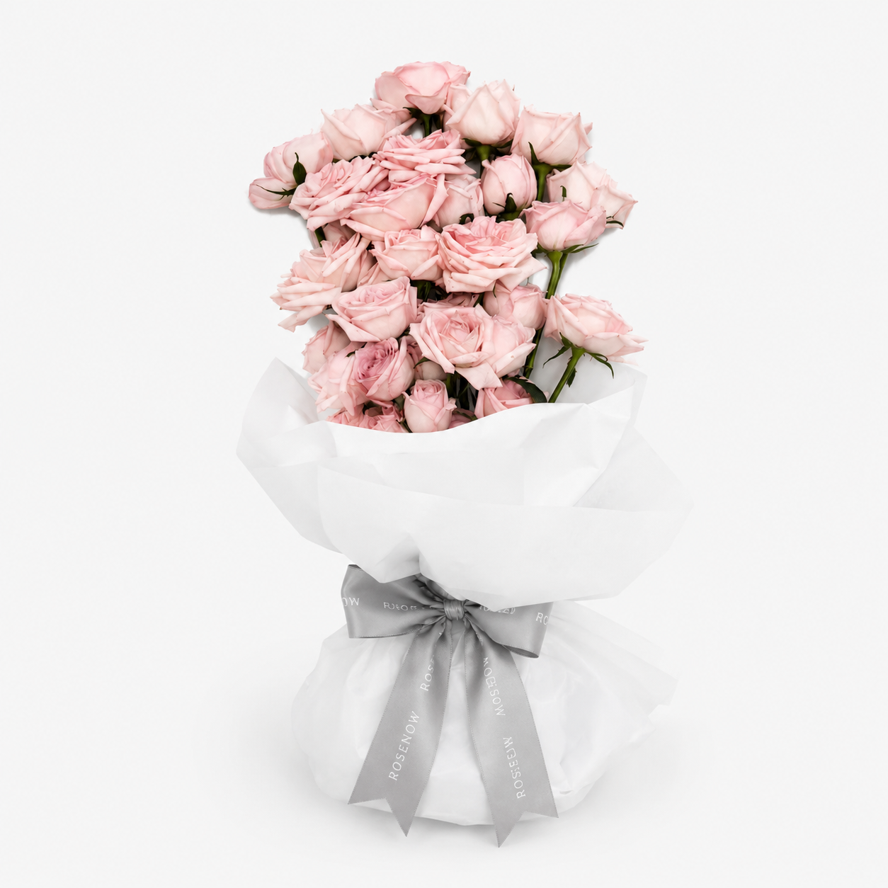 Gift box with a bouquet of 33 pink roses.