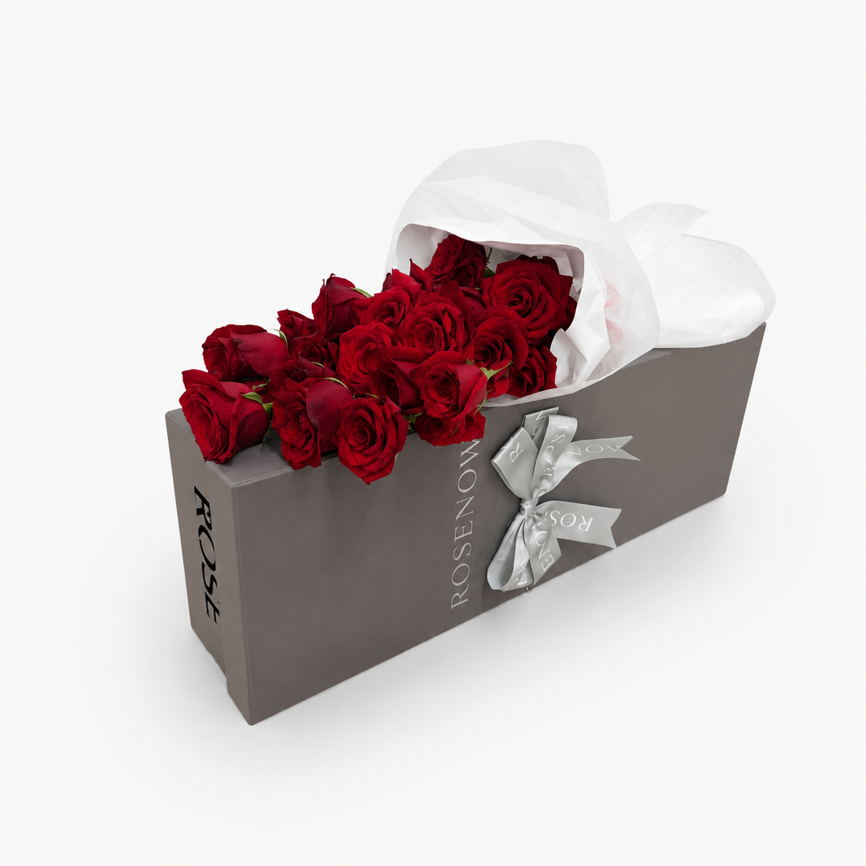 Gift box with a bouquet of 33 red roses