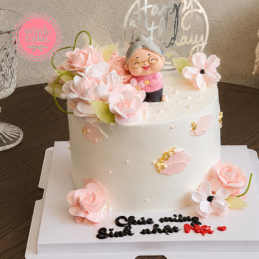Pink cartoon bunny birthday cake cute cake WinkCake