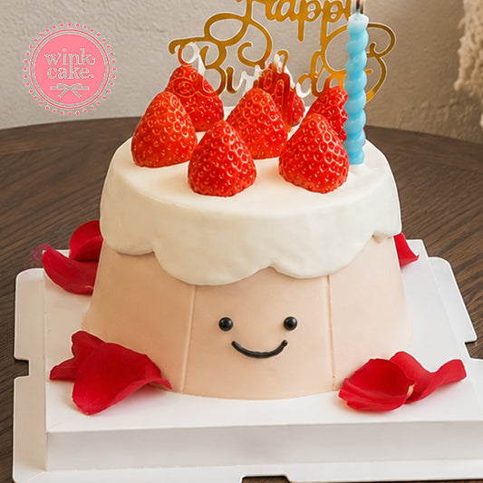 Bánh kem Bánh sinh nhật xinh xắn Dâu tây tươi Jelly Cat WinkCake
