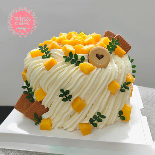 蛋糕 漂亮的生日蛋糕 芒果片 WinkCake