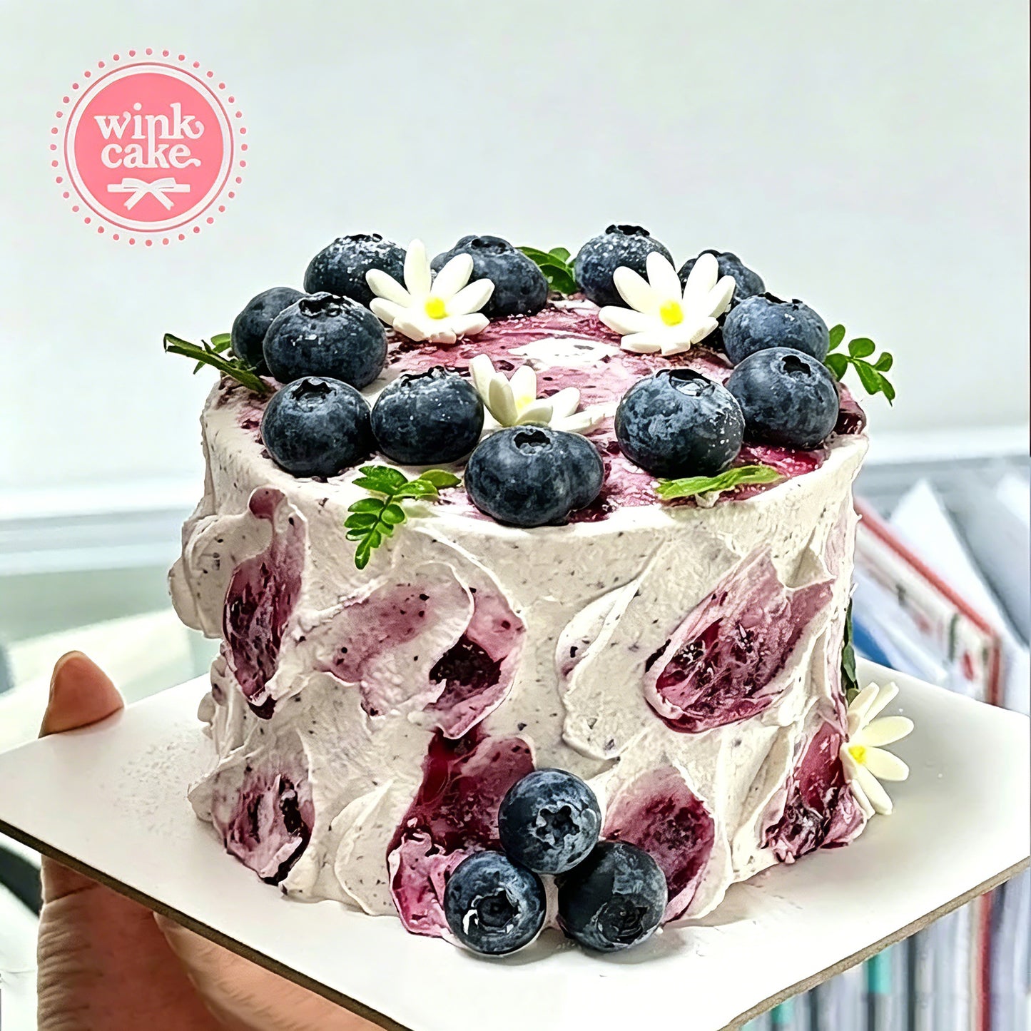 WinkCake 优雅风格新鲜蓝莓生日蛋糕