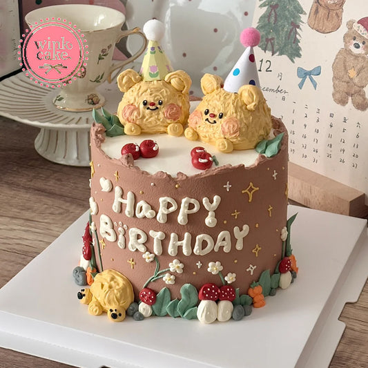 小熊蛋糕 卡通立体造型生日蛋糕 创意造型 WinkCake