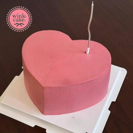【快递】粉色心形生日蛋糕预购免运费胡志明市小吃海绵蛋糕