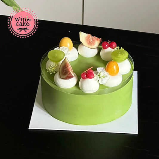Bánh kem Bánh sinh nhật màu xanh kết hợp nhiều loại trái cây