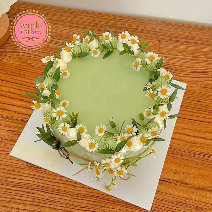 【Express】Matcha Birthday Cake Creative Fresh Flower Decor Pre-Order Freeship Ho Chi Minh