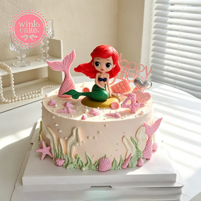 Mermaid Birthday Cake with Creative Design for Girls
