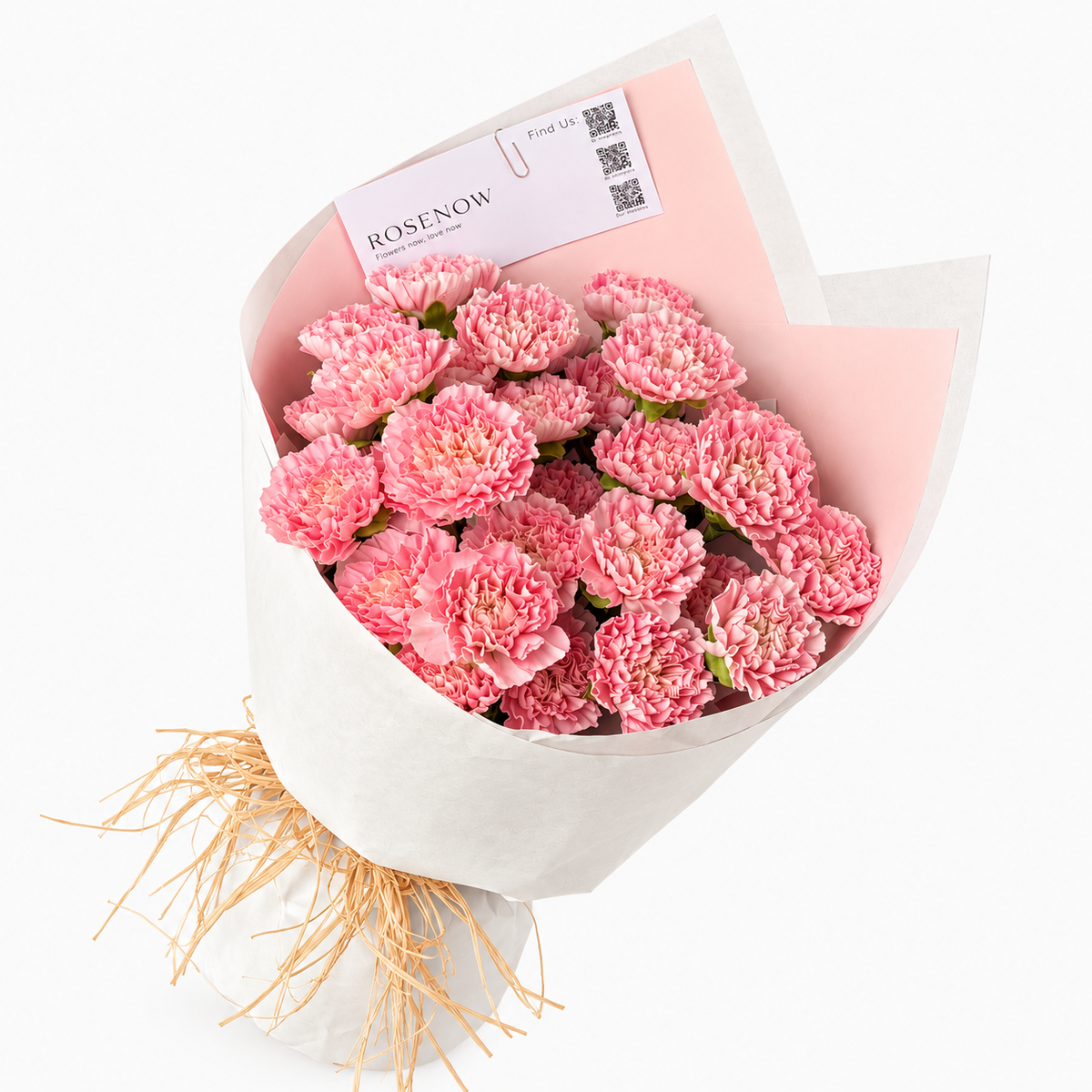 Bó Hoa Cẩm Chướng Hồng Bọc Giấy Trắng | Quà Tặng 20/10 Cho Mẹ · Cô Giáo · Bạn Bè · Đồng Nghiệp [HCM Only]