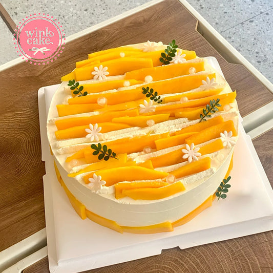 Cake mango birthday cake fruit cream cake family gathering birthday party
