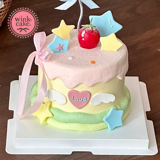 星星爱心造型儿童节蛋糕