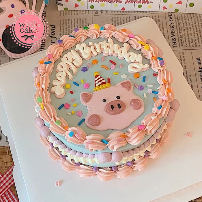【Express】Cake Creative Hand Painted Classic Birthday Cake Pre-Order Freeship Ho Chi Minh sponge cake
