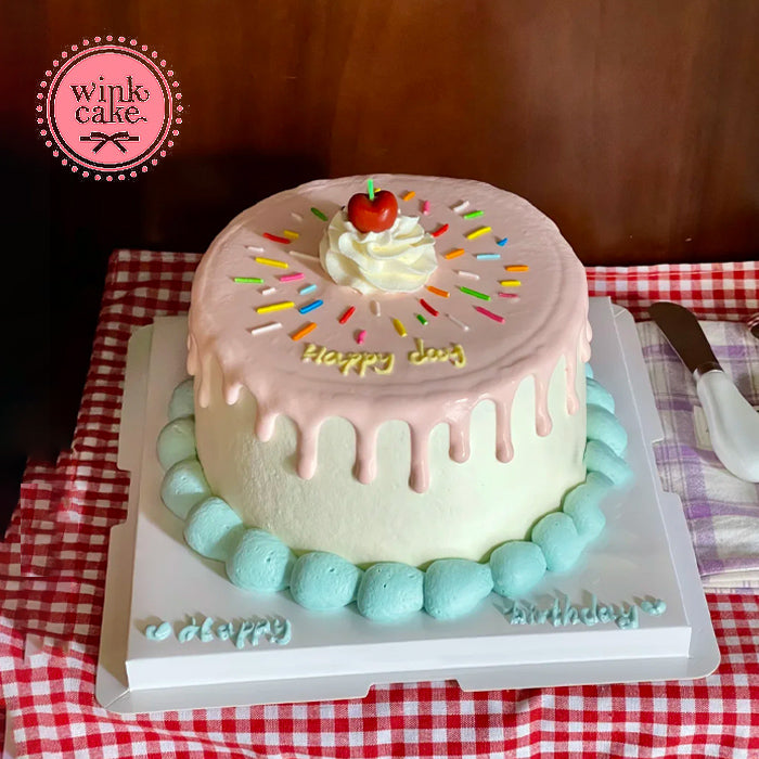 Bánh Giáng sinh hình pháo hoa màu hồng