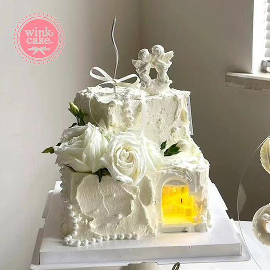 Bánh kem Bánh sinh nhật Lâu đài 2 tầng White Castle WinkCake