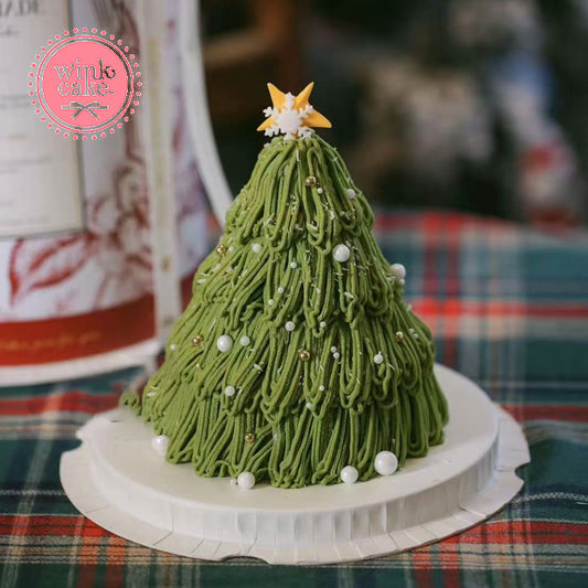Bánh Giáng sinh hình cây thông Noel màu xanh đậm