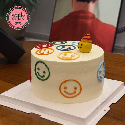 Bánh kem mặt cười nhiều màu sắc dành cho nam giới