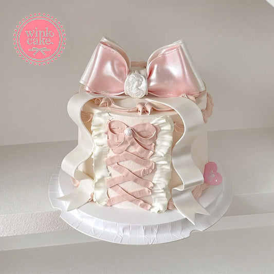 Bánh kem Bánh sinh nhật Nơ hồng pastel WinkCake