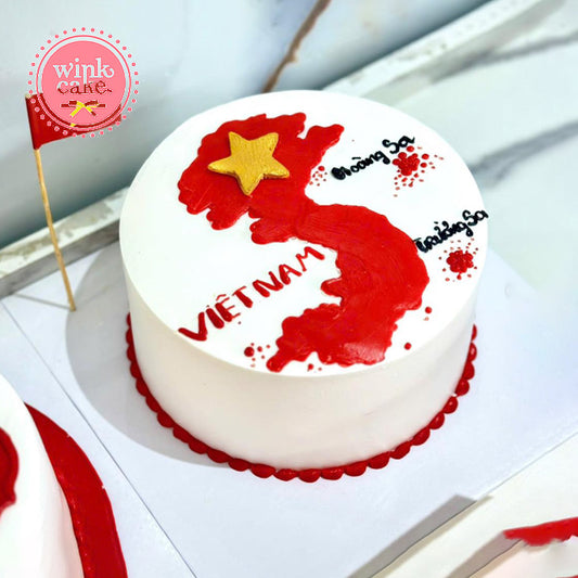Bánh kem chủ đề Ngày Quốc khánh có hình bản đồ