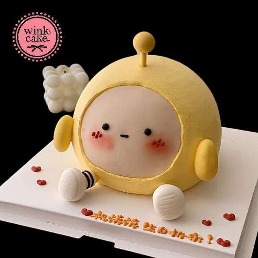 Bánh ba chiều hình động vật hoạt hình màu vàng