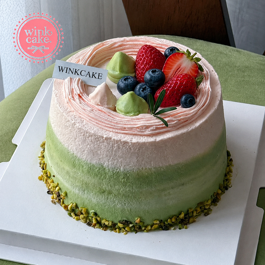 Matcha fruit cake, birthday cake, mixed nut crumbs WinkCake