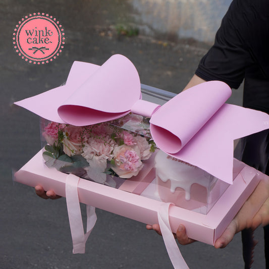 Bộ quà tặng bánh sinh nhật và hoa hồng cao cấp