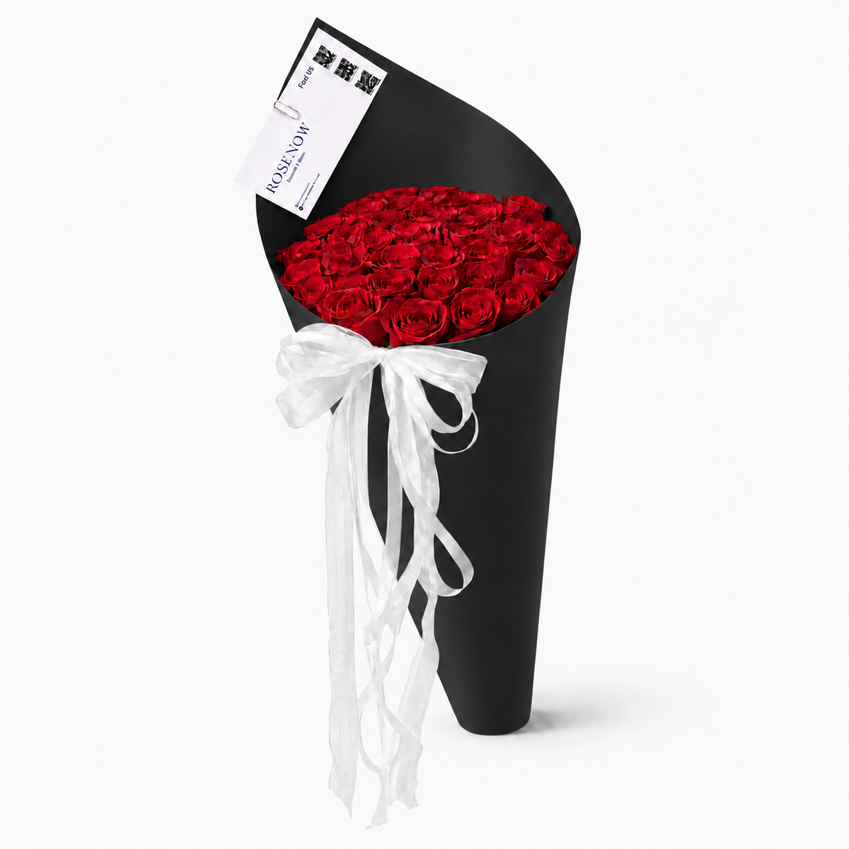 Red Rose Cone Bouquet with Black Wrapping | Birthday Flowers · Gift for Your Loved One · Anniversary Gift [HCM Only]