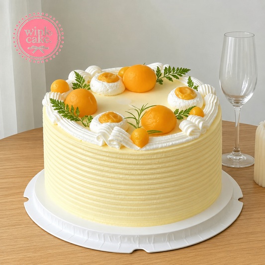 Cake, Birthday cake, decorated ripe mango in egg shape.