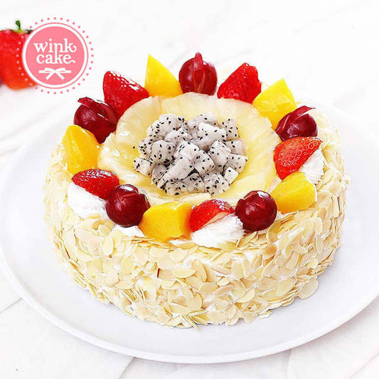 Cake Birthday Cake Fresh Fruit Design WinkCake Nut Crumbs